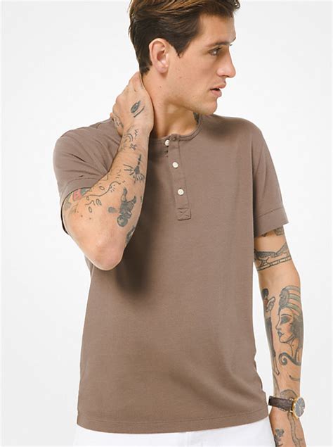 michael kors henley|Cotton and Silk Blend Henley .